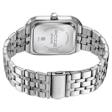 Poze By Sonata Quartz Analog Blue Dial Silver Metal Strap Watch For Men