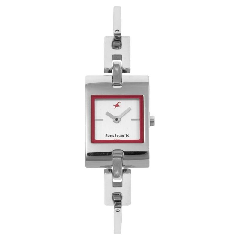 Fastrack Quartz Analog White Dial Metal Strap Watch for Girls