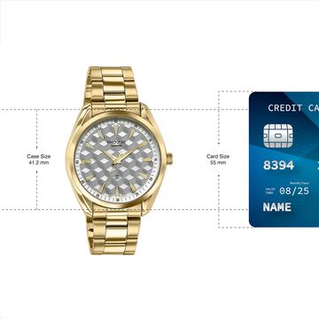 Sonata Poze Quartz Analog Two Toned Dial Golden Colour Stainless Steel Strap Watch For Men