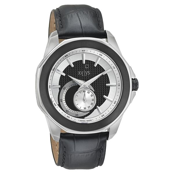 Xylys Swiss Analog Black Leather Strap and Bicolour Dial Watch For Men - image number 0