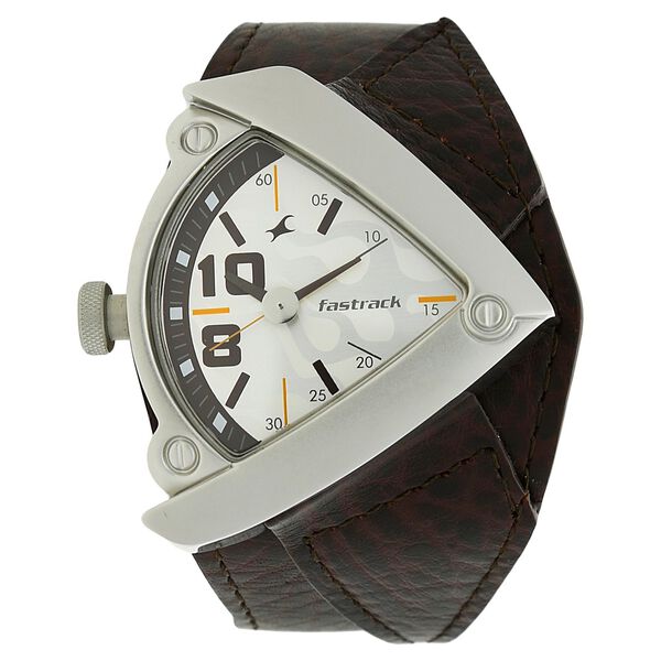 Fastrack Quartz Analog White Dial Leather Strap Watch for Guys - image number 0