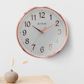 Titan Classic White Metallic Finish Wall Clock with Silent Sweep Technology - 30 cm x 30 cm (Medium)