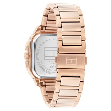Tommy Hilfiger Quartz Multifunction Black Dial Rose Gold Stainless Steel Strap Watch For Men