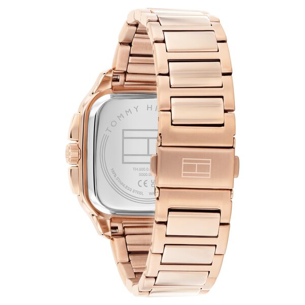 Tommy Hilfiger Quartz Multifunction Black Dial Rose Gold Stainless Steel Strap Watch For Men - image number 2