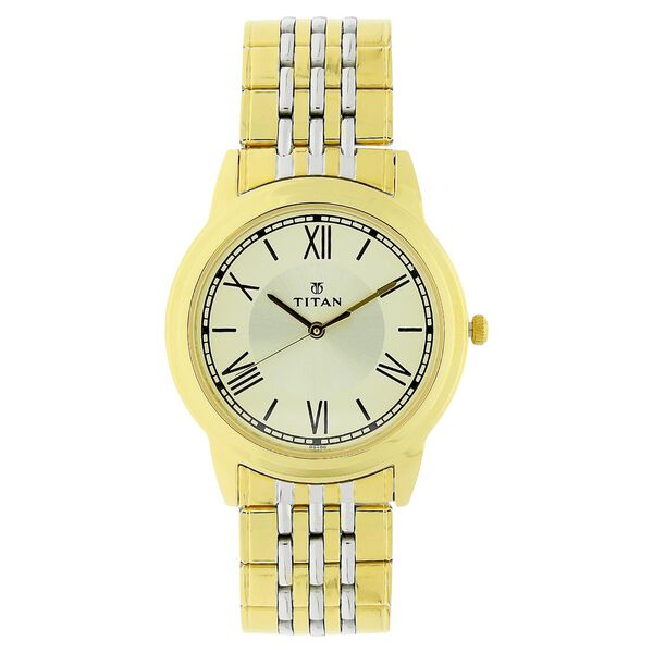 Titan Karishma Champagne Dial Analog Stainless Steel Strap Watch for Men - image number 0