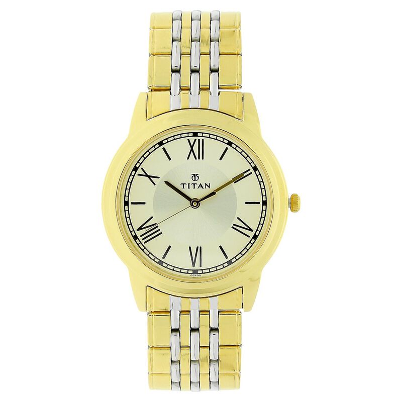 Titan Karishma Champagne Dial Analog Stainless Steel Strap Watch for Men