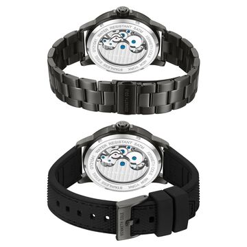 Kenneth Cole Automatic Grey Dial With Grey Stainless Steel & Silicone Strap Watch For Men