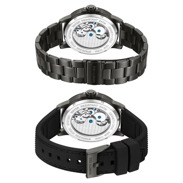 Kenneth Cole Automatic Grey Dial With Grey Stainless Steel & Silicone Strap Watch For Men - image number 6