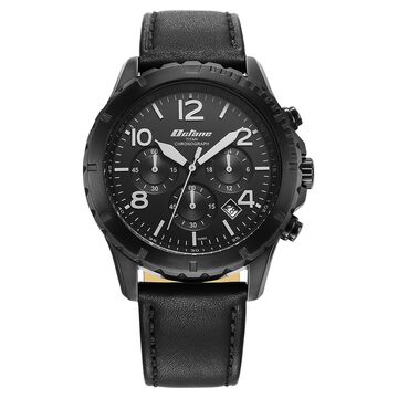 Titan Octane Classic Sporty Black Dial Chronograph Leather Strap watch for Men