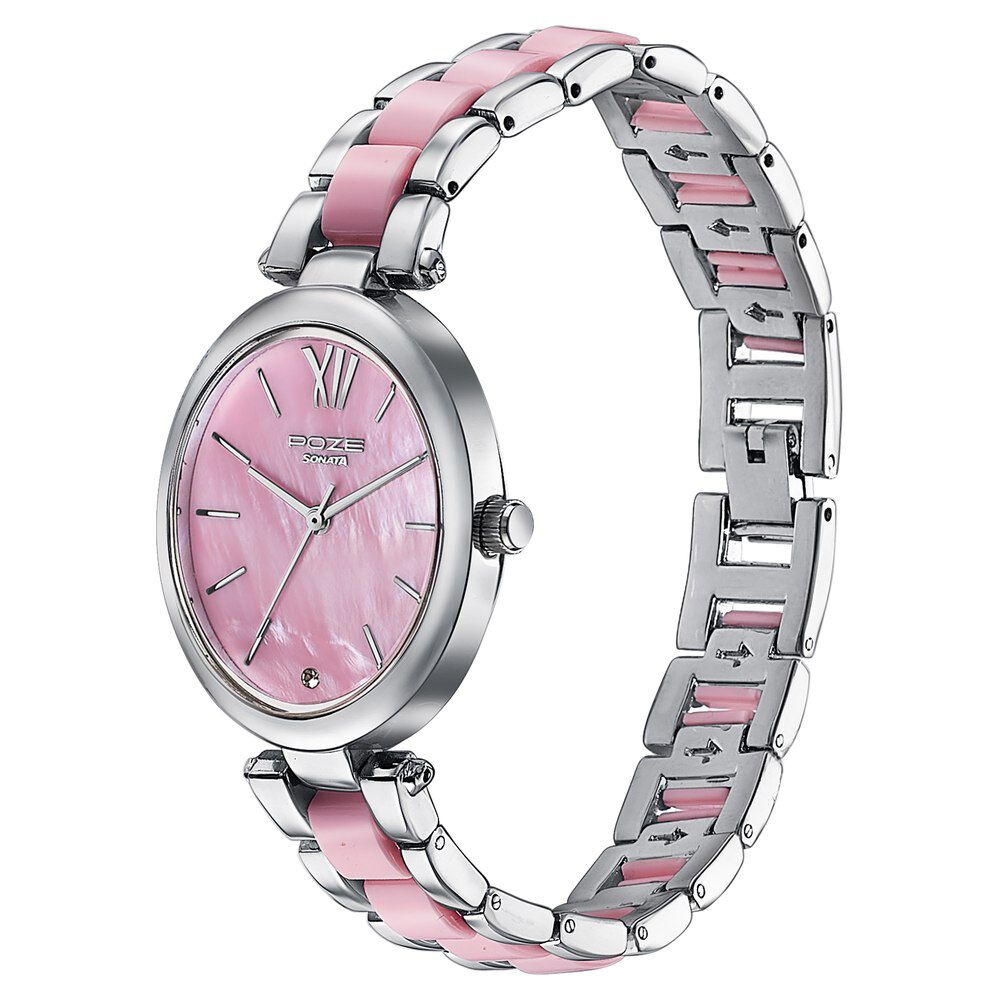 Buy Online Sonata Poze Quartz Analog Pink Mother Of Pearl Dial