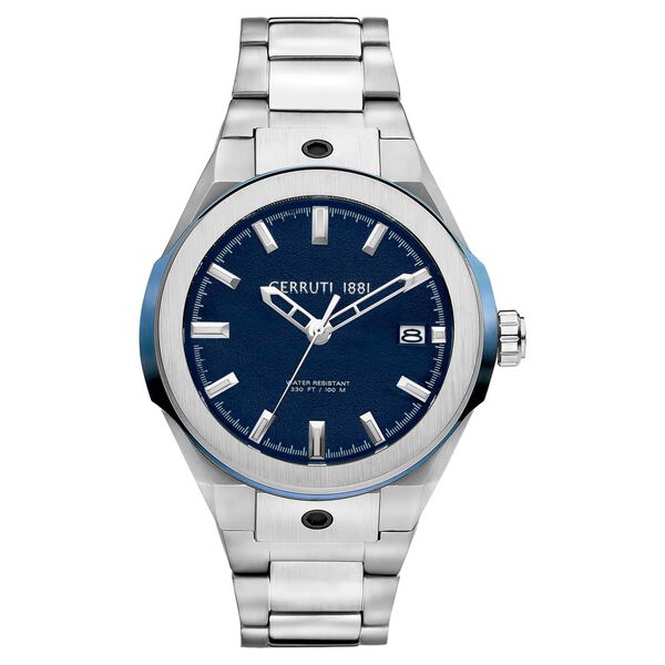 Cerruti 1881 Blue Dial Stainless Steel Strap Watch for Men - image number 0