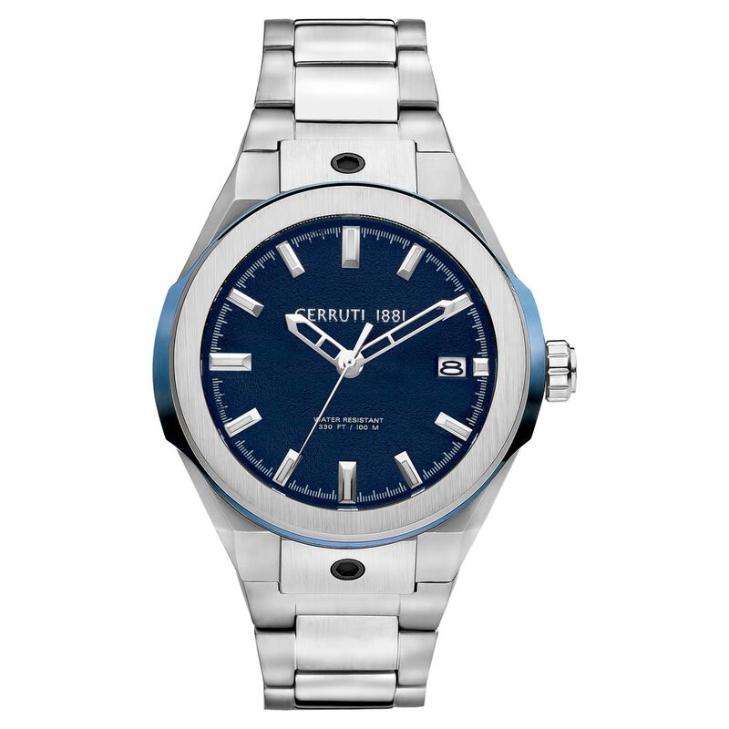 Cerruti 1881 Blue Dial Stainless Steel Strap Watch for Men