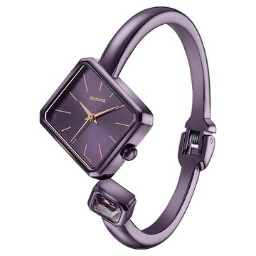 Sonata Wedding Edit Quartz Analog Purple Dial Metal Strap Watch For Women
