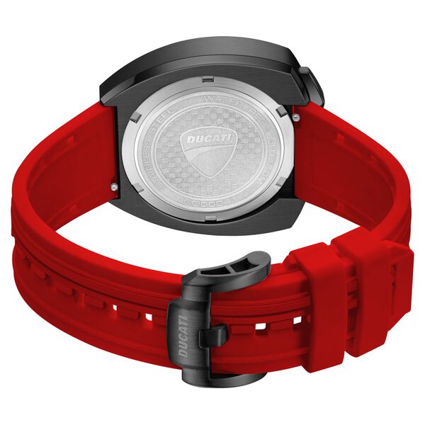 Ducati Quartz Chronograph Red Dial Red Silicone Strap Watch For Men - image number 2