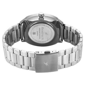 Fastrack Tick Tock Quartz Multifunction Silver Dial Stainless Steel Strap Watch For Guys