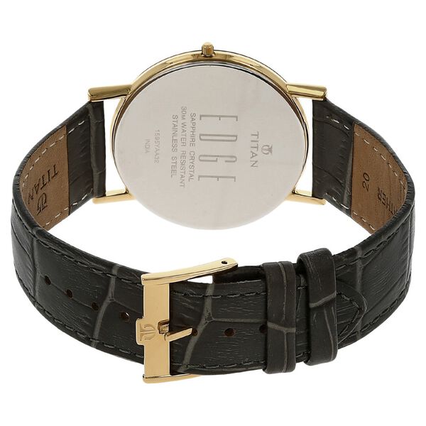 Titan Quartz Analog Grey Dial Leather Strap Watch for Men - image number 3