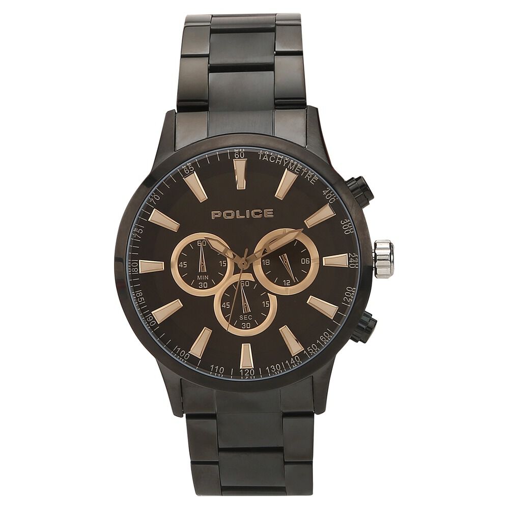Buy Online Police Quartz Chronograph Black Dial Metal Strap Watch for Men ncpl15000jbb02m Titan