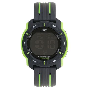 SF Digital Dial Black Plastic Strap Watch for Men