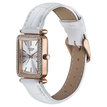 Sonata Poze Quartz Analog White Dial Leather Strap Watch For Women