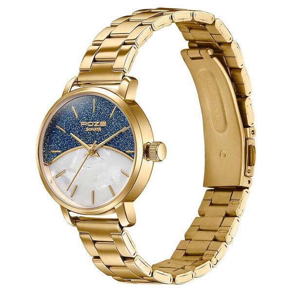 Sonata Poze Quartz Analog Mother of Pearl Dial Golden Metal Strap Watch For Women - image number 4