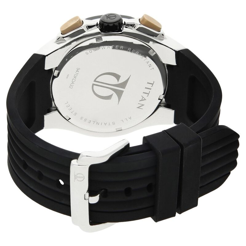 Titan Quartz Analog Black Dial Plastic Strap Watch for Men - image number 3