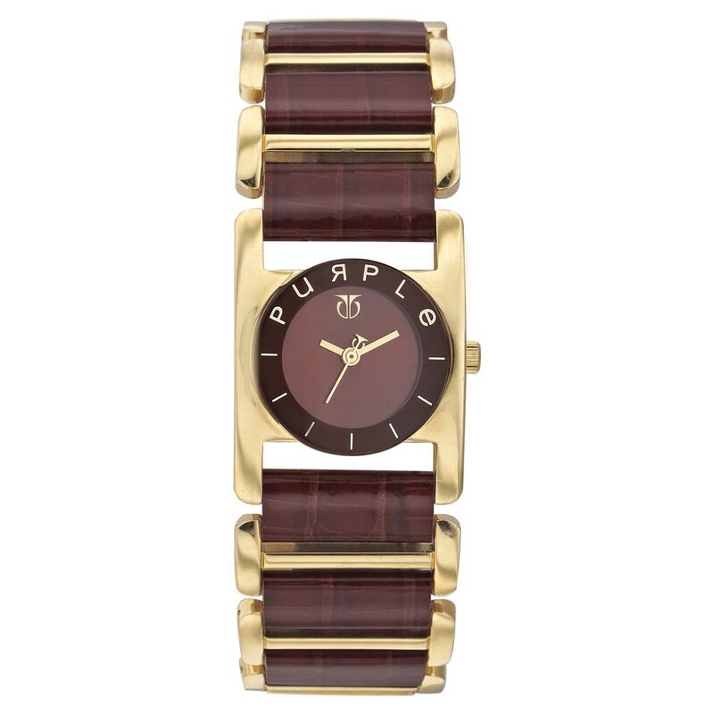 Titan Analog Brown Dial Quartz Stainless Steel Strap watch for Women