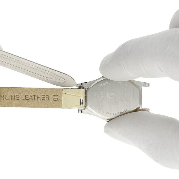 10 mm Off White Genuine Leather Strap for Women - image number 5