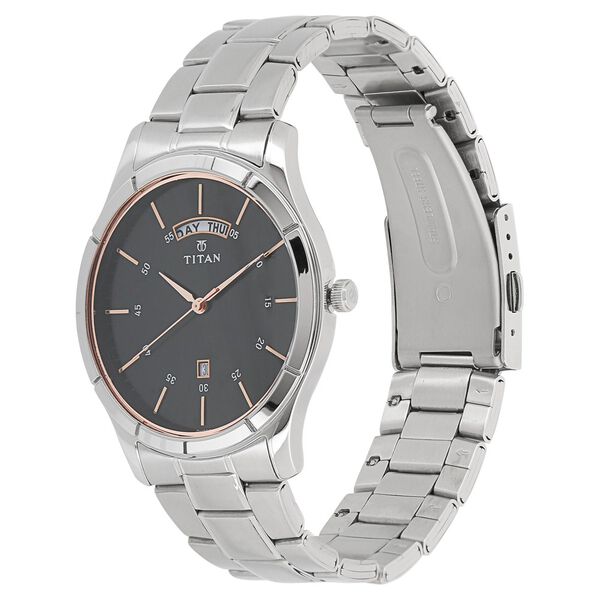 Titan Workwear Black Dial Analog with Day and Date Stainless Steel Strap watch for Men - image number 1