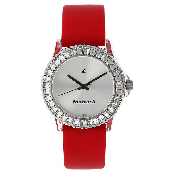 Fastrack Quartz Analog Silver Dial Plastic Strap Watch for Girls - image number 0