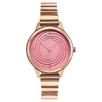 Sonata Poze Quartz Analog Pink Dial Stainless Steel Strap Watch For Women