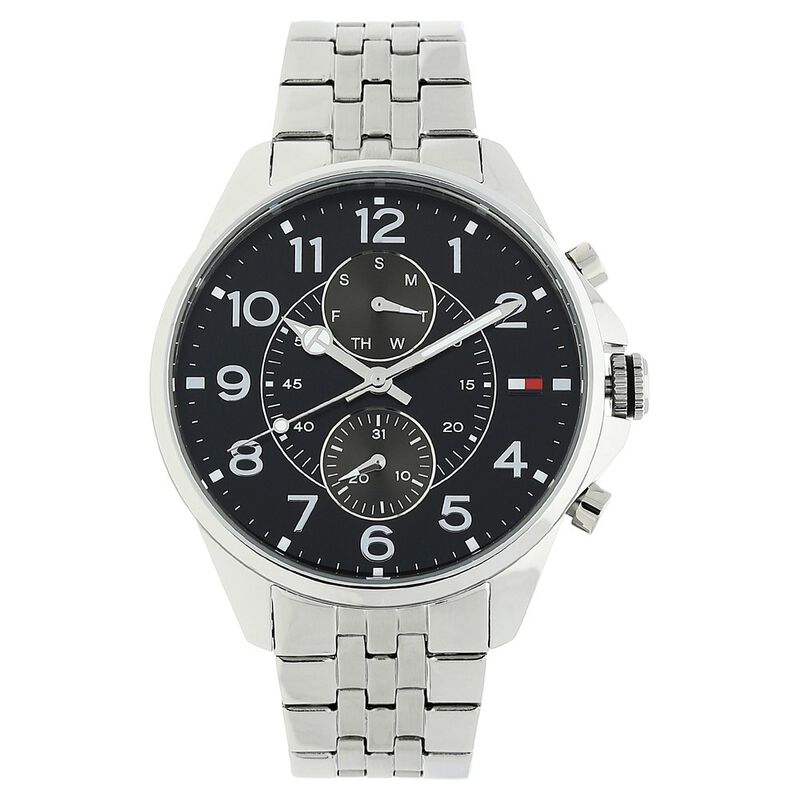 Tommy Hilfiger Quartz Multifunction Black Dial Metal Strap Watch for Men