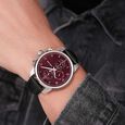 Police Quartz Multifunction Maroon dial Leather Strap Watch for Men - image number 4
