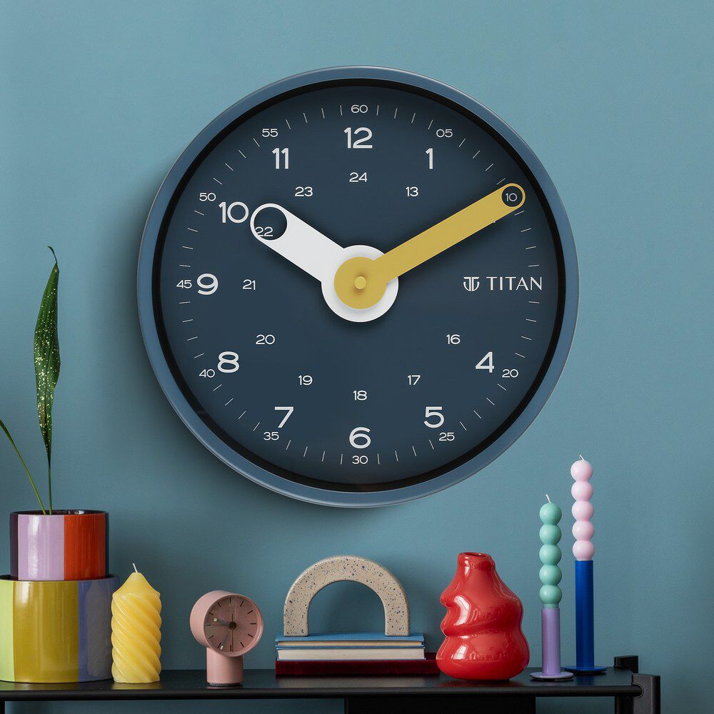 Buy Online Titan Modern Metallo Wall Clock - 25 cm x 25 cm