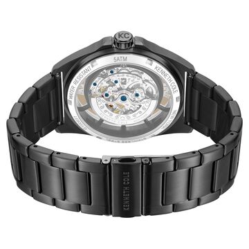 Kenneth Cole Automatic With Self Winding Automatic With Self Winding Black Dial Stainless Steel Strap Watch For Men