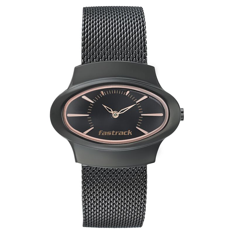 Fastrack Hitlist Quartz Analog Black Dial Stainless Steel Strap Watch for Girls - image number 1