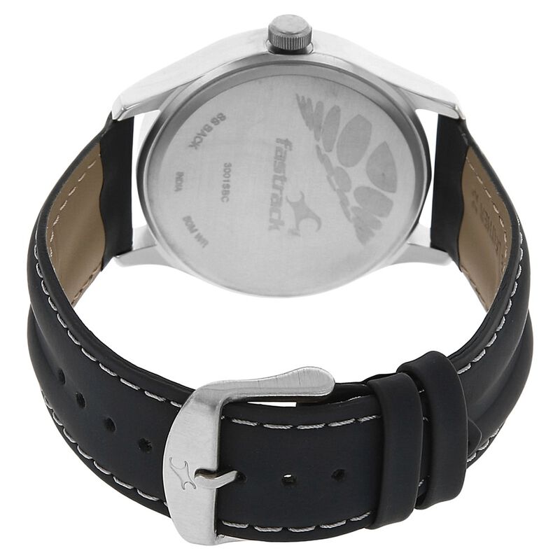 Fastrack Quartz Analog Grey Dial Leather Strap Watch for Guys - image number 3
