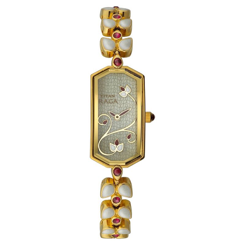 Titan Quartz Analog Mother Of Pearl Dial Watch for Women