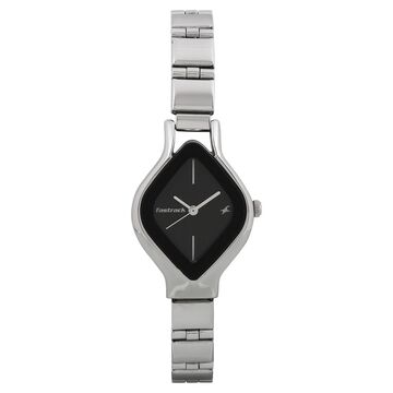 Fastrack Quartz Analog Black Dial Stainless Steel Strap Watch for Girls