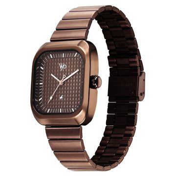Fastrack Vyb Maverick Quartz Analog Brown Dial Metal Strap Watch For Guys