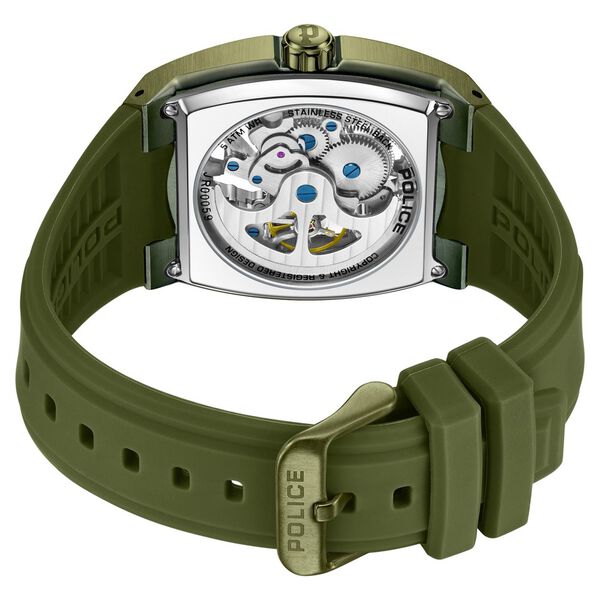 Police Men's Skeleton KL Rahul Edition Automatic Olive Silicone Strap Watch - image number 3