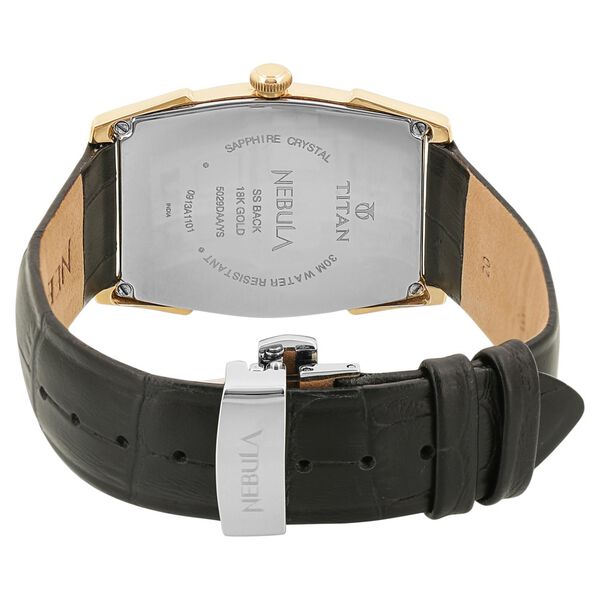 Titan Nebula Quartz Analog 18 Karat Solid Gold Watch for Men - image number 3
