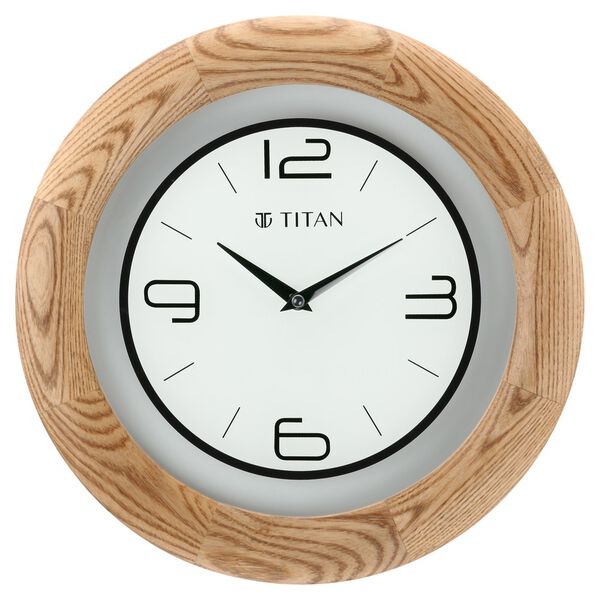 Titan Wooden Brown Wall Clock with Glass Dial - 31.8 cm x 31.8 cm (Medium) - image number 1