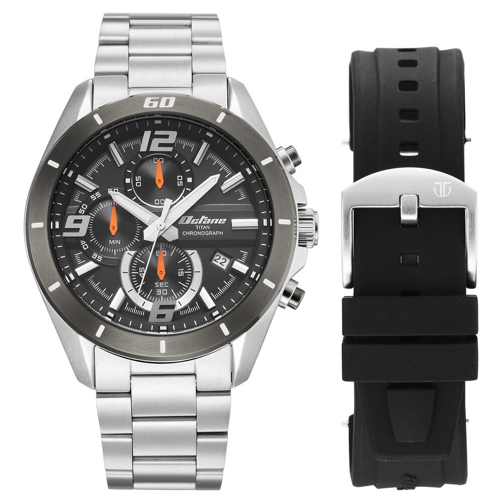 titan Octane Velocity Sporty Black Dial Round Stainless Steel Watch For Men-picture-15
