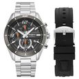 Octane Velocity Sporty Black Dial Round Stainless Steel Watch For Men - image number 0