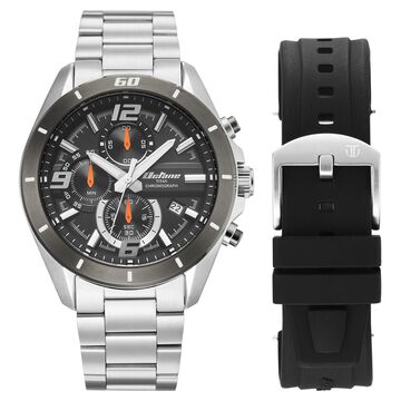 Octane Velocity Sporty Black Dial Round Stainless Steel Watch For Men