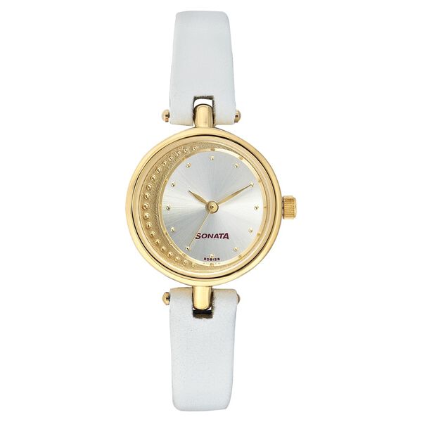 Sonata Quartz Analog Silver Dial Strap Watch for Women - image number 0