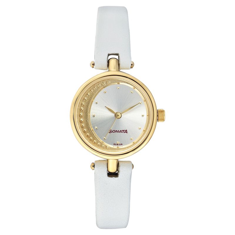 Sonata Quartz Analog Silver Dial Strap Watch for Women