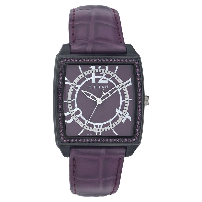 Titan Quartz Analog Purple Dial Watch for Women