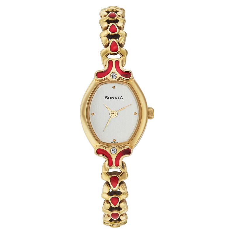 Sonata Quartz Analog Silver Dial Strap Watch for Women