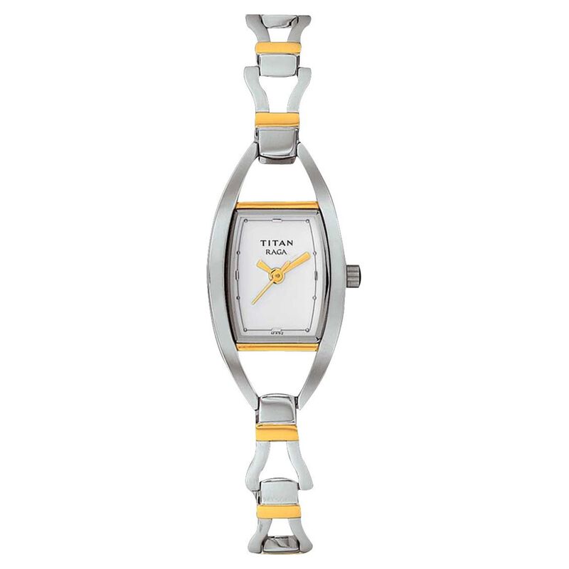 Titan Quartz Analog White Dial Watch for Women